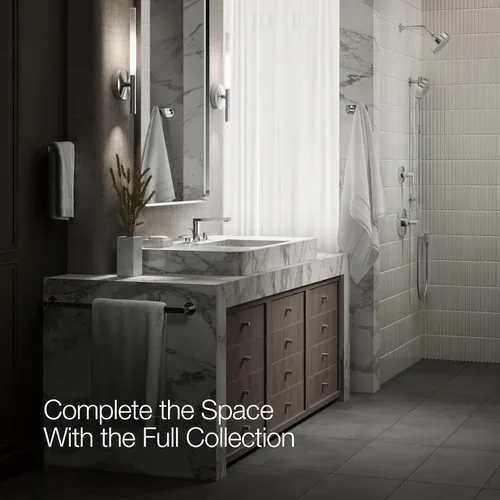 Miniatura 10 de KOHLER Compuesto K-73060-4-CP Grifo de lavabo de baño de 2 manijas con montaje de drenaje de metal en cromo pulido
