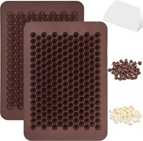 Webake Molde para chispas de chocolate 202 cavidades de silicona, mini moldes LFGB, paquete de 2 unidades para chips de chocolate orgánico sin