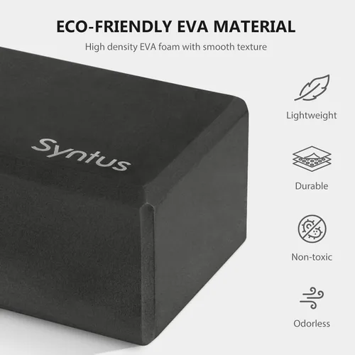Miniatura 3 de Syntus Yoga Block and Yoga Strap Set, Soft Non-Slip Yoga Blocks 9×6×4 inches, 8FT Metal D-Ring Strap for Yoga, General Fitness, Pilates, Stretching