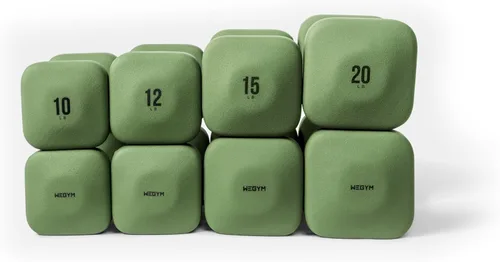Miniatura 39 de WeGym SafeGrip Square Dumbbells with Anti Slip Handles, Aesthetic Free Weights for Home Workouts, Stable Design Prevents Rolling during Floor