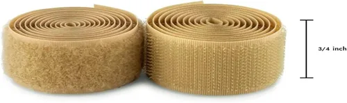 Miniatura 2 de Cinta de velcro para coser de 3/4 pulgadas de ancho, color beige, no adhesiva, 1 yarda de longitud, cinta de nailon color bronceado, juego