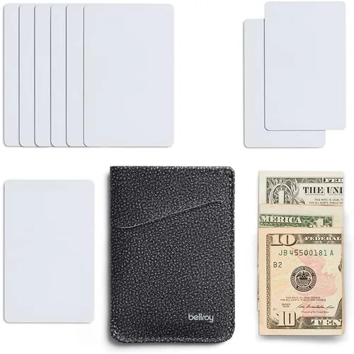 Miniatura 7 de Bellroy Funda de tarjeta, cartera delgada de cuero (máximo 8 tarjetas y billetes), Negro estelar