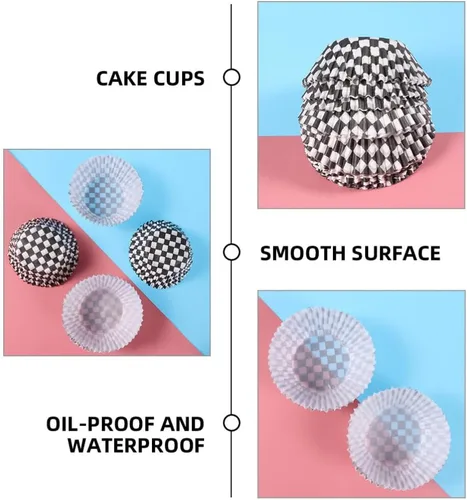 Miniatura 6 de ABOOFAN Tazas para hornear, 100 piezas de papel de 2.95 pulgadas para cupcakes, soportes para magdalenas para hornear en casa, fiestas de cumpleaños