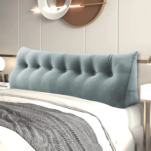 Miniatura 9 de Almohada de Cuña para Cabecero, Almohada Bolster Grande para Lectura, Almohadas para Sentarse en la Cama para Adultos, Cojín Triangular de Amarillo