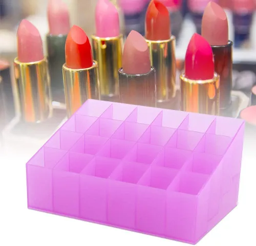 Miniatura 5 de Organizador de lápiz labial, 24 rejillas, organizador de maquillaje de lápiz labial, soporte para lápiz labial, organizador de brillo de labios