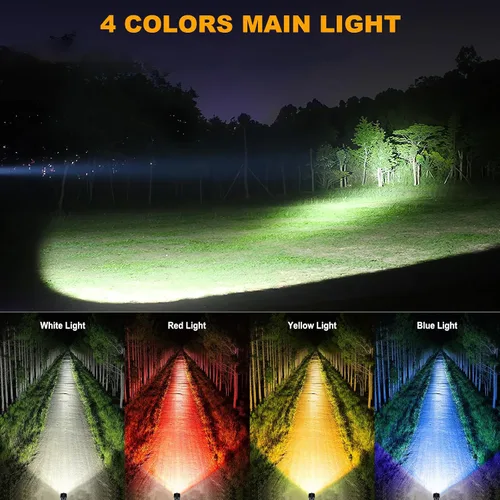Miniatura 8 de Foco Recargable, 99000 Lúmenes Linterna LED Súper Brillante con Luz COB, 10000mAh Luces de Foco, Linterna de Mano para Caza Navegación Exterior