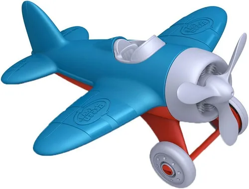 Green Toys – Avión de juguete – Libre de BPA y ftalatos, color azul, juguete de transporte aéreo para introducir conocimientos aeronáuticos, mejorar