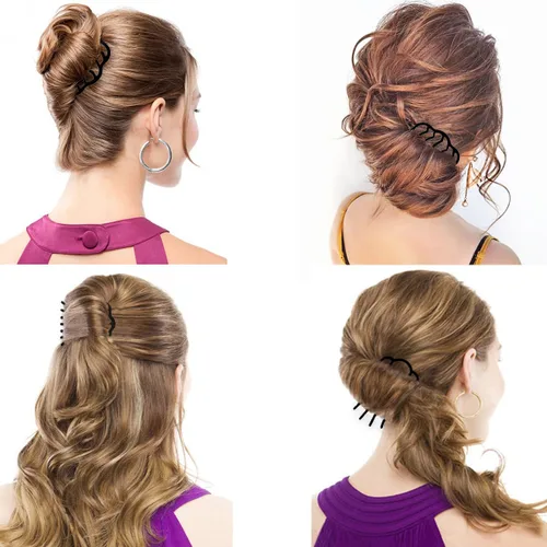 Miniatura 5 de 6 peines laterales de metal para el cabello, pinzas para el cabello, pinzas para el cabello, para moño, forma de U para peinado vintage, accesorios