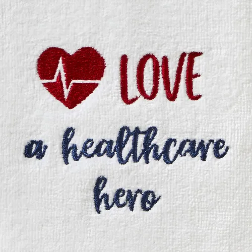 Miniatura 2 de SKL Home Love a Healthcare Hero - Juego de toallas de mano, color blanco