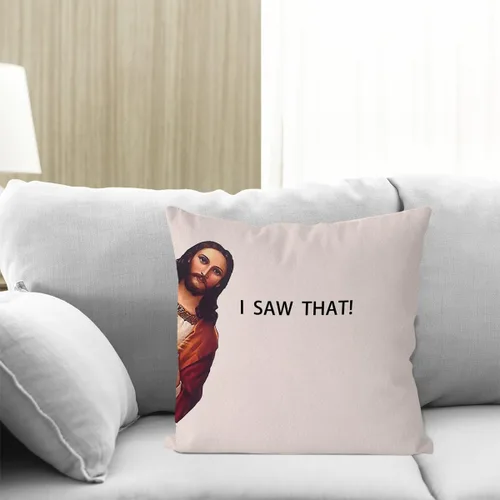Miniatura 4 de IWXYI Funda de almohada divertida - Vi esa funda de almohada 18x18, funda de almohada decorativa con frases divertidas para decoración del hogar