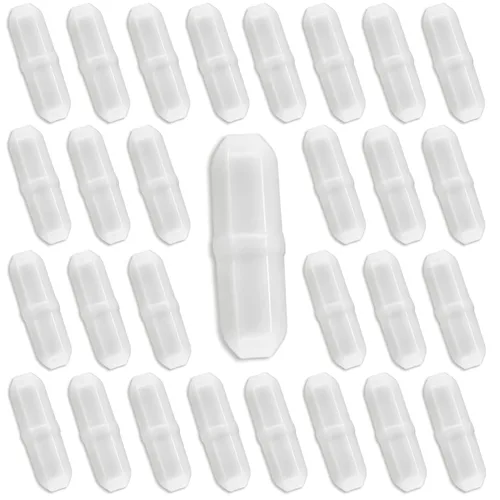 Miniatura 10 de Barras de agitación magnéticas, 10 unidades de PTFE agitador magnético mezclador mezclador de bar, 0.8 pulgadas / 0.8 pulgadas barra mezcladora