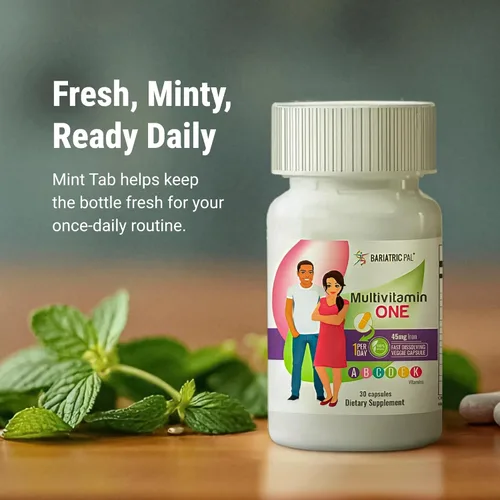 Miniatura 7 de BariatricPal Multivitamínico UNO 1 por día! Cápsula multivitamínica bariátrica con 45 mg de hierro Cápsula fácil de tragar Vitamina