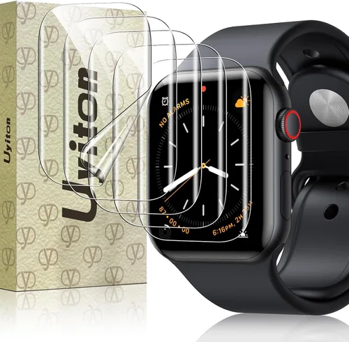 Uyiton Paquete de 8 protectores de pantalla para Apple Watch Series 9/8/7 de 1.614 pulgadas, película de TPU de grado militar, resistente a los