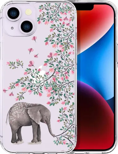 Miniatura 50 de Compatible con iPhone 14, funda transparente y bonita para mujeres y niñas, diseño floral, diseño floral femenino, funda para teléfono 14