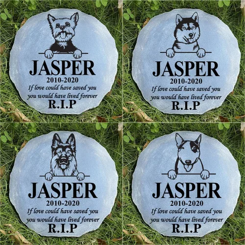 Piedra conmemorativa personalizada para perros y gatos, piedra conmemorativa personalizada para mascotas con huella de pata, regalo por pérdida de