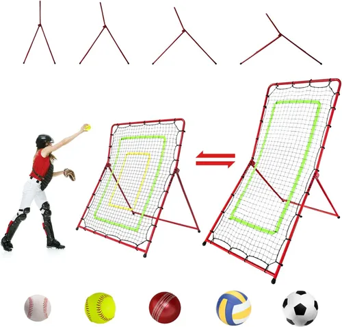 Miniatura 2 de Red de rebote de voleibol 2 en 1: red de rebote convertible de 7 x 3.5 pies y red de rebote de 5.5 x 4.5 pies para béisbol, sóftbol, voleibol