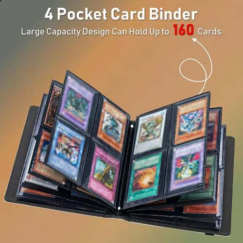 Miniatura 6 de Carpeta para tarjetas intercambiables, 4 bolsillos para tarjetas intercambiables, 160 bolsillos de doble cara, funda para tarjetas de tamaño Mujeres