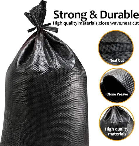 Miniatura 3 de ASKIZ Bolsas de arena resistentes con protección UV, bolsas de arena de polipropileno ultra resistentes de 16 x 25.5 pulgadas para inundaciones