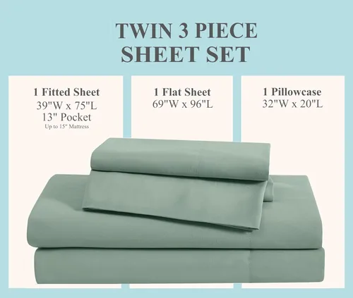Miniatura 11 de TRULY SOFT Everyday - Juego de sábanas de poliéster blanco de 3 piezas, tamaño individual, color sólido, ropa de cama para adultos, certificado