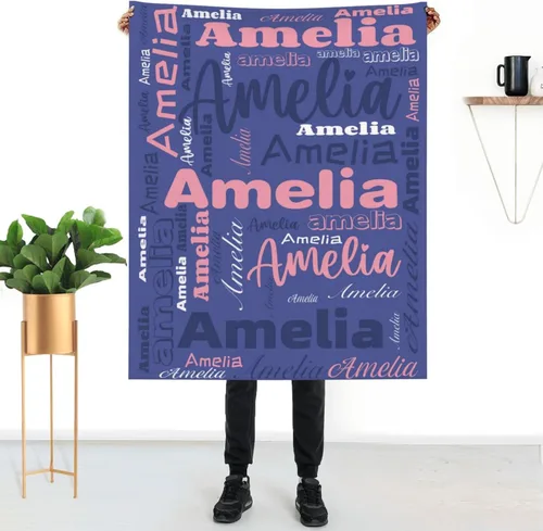 Miniatura 15 de Mantas personalizadas con nombre para niños, mantas de bebé personalizadas para niñas y niños con nombre, mantas de bebé personalizadas con nombre