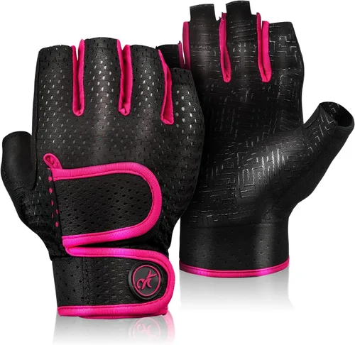 Miniatura 7 de MOREOK Guantes de entrenamiento acolchados para levantamiento de pesas para hombres y mujeres, [gel de 0.197 in] guantes de gimnasio con agarre sin