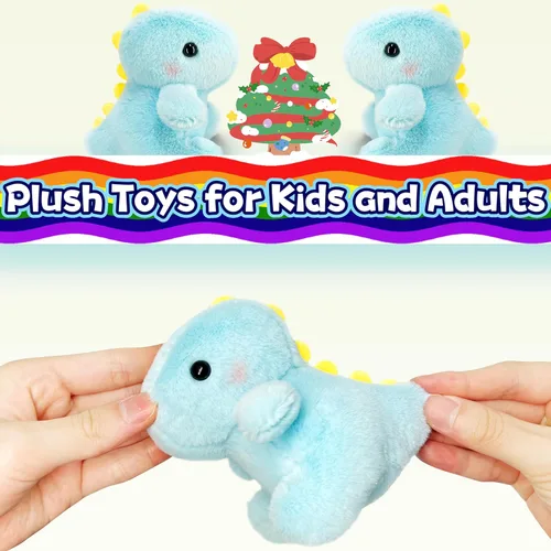 Miniatura 4 de Animales de peluche de dinosaurio para niñas y niños, mini llaveros de peluche para niños, juguete de peluche de dinosaurios, lindo animal