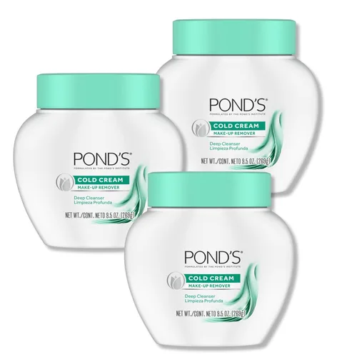POND'S Crema facial fría, limpiador facial para todo tipo de piel, limpiador facial hidratante profundo y removedor de maquillaje, 9.5 onzas,