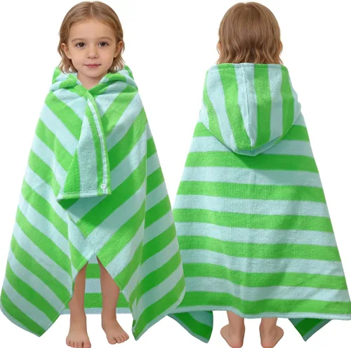 Miniatura 34 de VOOVA & MOVAS Toalla de playa con capucha para niños de 3 a 8 años, 30 x 50 pulgadas, suave, gruesa, grande, 100% algodón, absorbente para playa