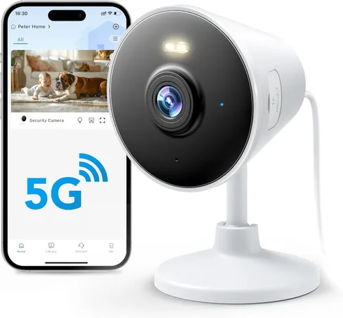 Rocktone cámara de seguridad 5G y 2.4G para interior/exterior del hogar, cámara para bebés/personas mayores/perros/mascotas con aplicación para 【5G