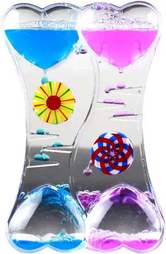 Miniatura 9 de MG554zy0 Doble Corazón Líquido Movimiento Burbuja de Goteo Aceite de Arena Reloj Temporizador Reloj de Juguete para Niños Regalo Doble Corazón