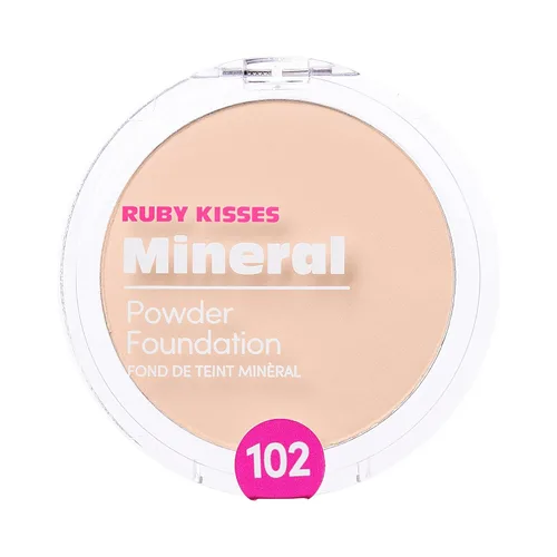 Miniatura 2 de Ruby Kisses Base mineral en polvo prensado, cobertura media a completa, acabado natural, 0.35 onzas (porcelana fina)