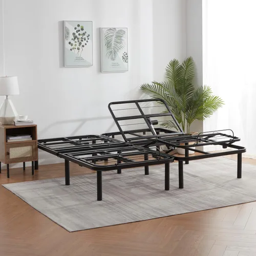 Miniatura 14 de Nestl Marco de Cama Ajustable, Marco de Cama de Masaje Ajustable de Espacio Cero, Base de Cama Ajustable con Masaje de Cabeza y Pies, Control Remoto