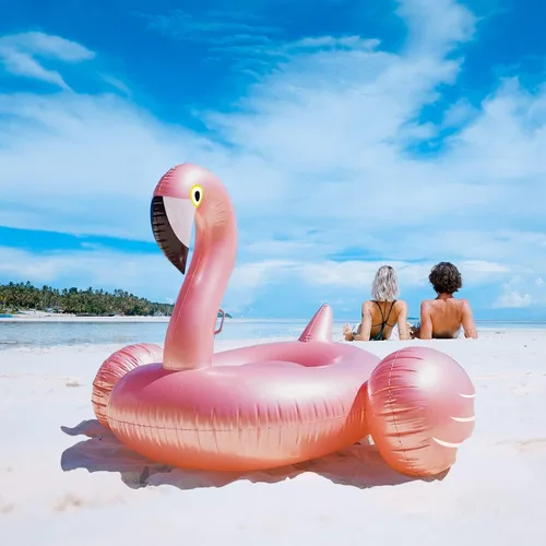 Miniatura 7 de Flotador inflable gigante de flamenco para piscina, flotador de piscina con válvulas rápidas, balsa flotante de natación, sala de estar, decoración