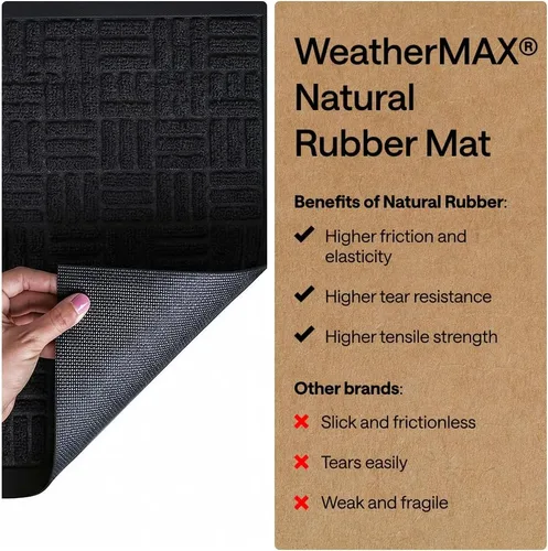 Miniatura 6 de Gorilla Grip WeatherMax - Tapete para todas las estaciones 100% impermeable, 17 x 29 pulgadas, goma natural duradera, resistente a manchas