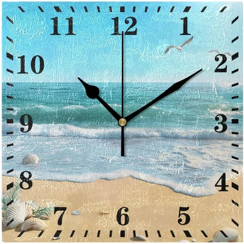 Reloj de pared con diseño de gaviota de playa, reloj colgante decorativo, silencioso, sin tictac, para sala de estar, cocina, dormitorio