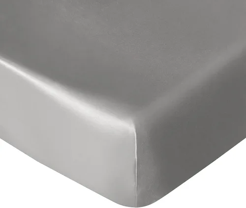 Miniatura 15 de NTBAY Sábana bajera ajustable de satén de seda, súper suave y sedosa de 28 x 52 pulgadas, para colchones estándar de cuna y de niños pequeños, Negro