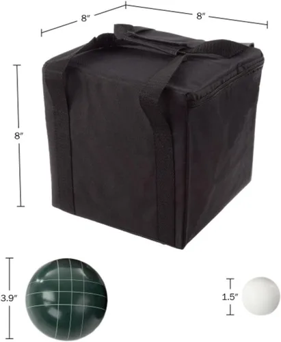 Miniatura 4 de Trademark Games Juego de bochas tamaño reglamentario – Juego de césped para patio trasero o playa – Incluye bolas de bochas rojas y verdes, palino