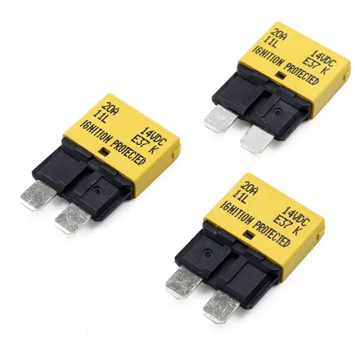 Miniatura 20 de Disyuntor de fusibles de reinicio manual de 12 V, 24 V, 3 A, ATO/ATC de perfil bajo – UL – Disyuntores reiniciables tipo 3 amperios, kit de fusibles