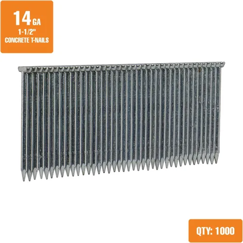 Miniatura 2 de Freeman Clavos en T de concreto de calibre 14 1-1/2 pulgadas Pegamento recolectado Acero galvanizado 1000 unidades Interior y exterior