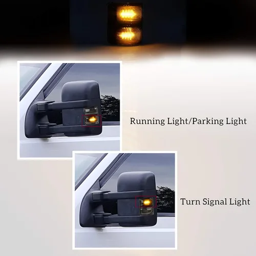 Miniatura 2 de Luces LED para espejos laterales ahumados negros para Ford F-250 F-350 F-450 2008-2016, luz de giro y luz de circulación ámbar, IP67 Impermeable