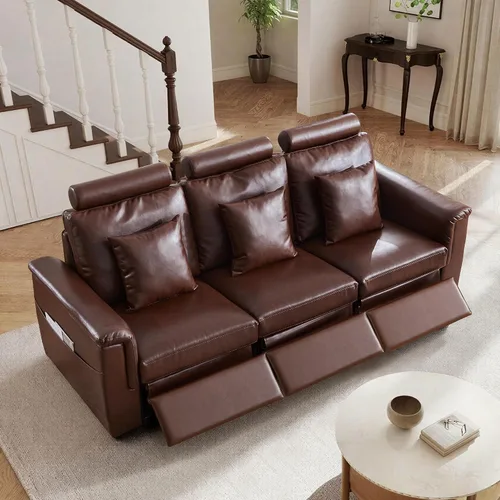 Miniatura 65 de ORRD Consola de almacenamiento multifuncional con soportes dobles para tazas, mesa, estación de carga USB para sofá modular seccional para sala