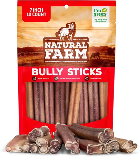 Miniatura 12 de Natural Farm Bully Sticks, sin olor, (6 pulgadas, 12 onzas), empaquetados por peso, masticables 100% de pene de toro, alimentados con pasto