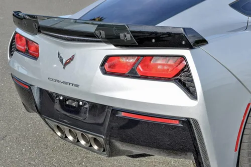 Repuesto para Chevrolet Corvette C7 2014 | Z06 Z07 Stage 3 Estilo Trasero Trasero Centro Wickerbill Spoiler (teñido claro)