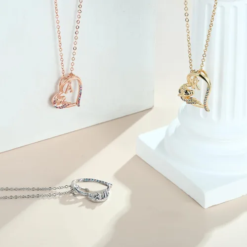 Miniatura 7 de Anoup Collar con inicial de unicornio, chapado en oro de 14 quilates, hipoalergénico con circonita cúbica, colgante de diamante simulado, joyería