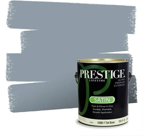 Miniatura 207 de Pintura Exterior + imprimación PRESTIGE, todo-en-uno, 1 galón, acabado mate, color comparable al Valspar* Royal Gray* VS151-Gris real