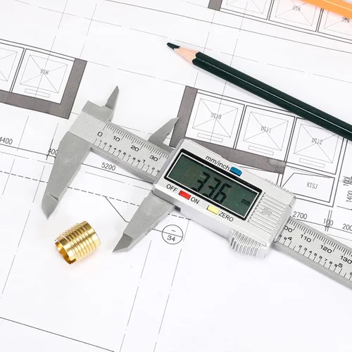 Miniatura 3 de Calibrador digital con pantalla LCD, 0 a 6 pulgadas, conversión de pulgadas/mm, función de apagado automático, muy adecuado para medir en el hogar