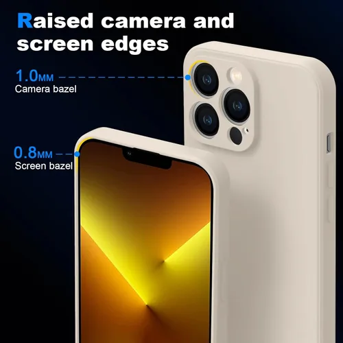Miniatura 4 de Funda para Samsung Galaxy S22 Ultra, silicona líquida de alta calidad sedosa al tacto, protección de la cámara, forro de microfibra suave Beige