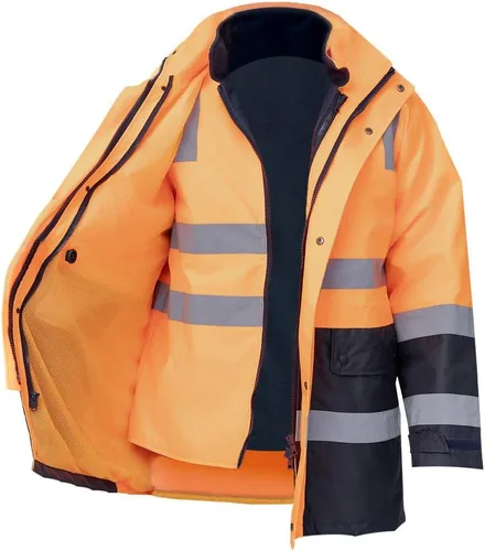 Miniatura 5 de SMASYS Chaqueta Reflectante de Alta Visibilidad Oxford Doble Gruesa de Seguridad, Clase 3 ANSI, Ropa de Protección para Construcción Rosa