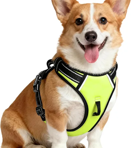 Miniatura 51 de Arnés para perro sin tirones, chaleco reflectante ajustable y acolchado para mascotas con asa de fácil control, fácil de llevar con nudo elegante