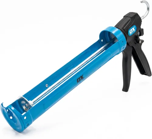 Miniatura 8 de OX Tools Pro OX-P044410 Pistola de calafateo resistente de 10 onzas, relación de empuje 12:1, pistola de calafateo de 10 onzas, dispensador